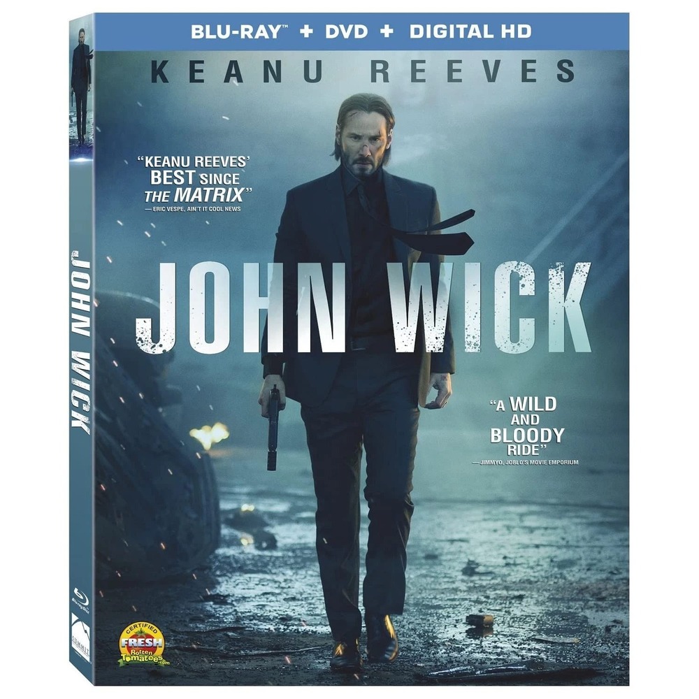 John Wick Blu-ray DVD Digital HD Keanu Reeves Action Movie Combo Pack